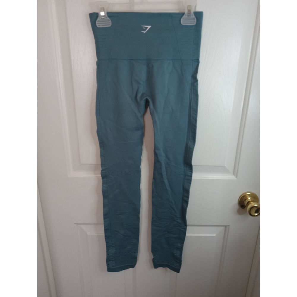 Gymshark Energy Seamless Leggings Blue‎ Size XSmall Activewear Fitness Cutouts - Picture 7 of 16